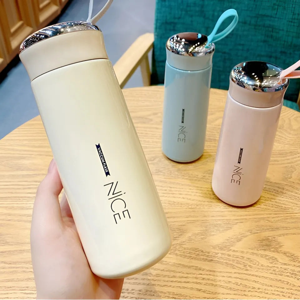 Premium NICE 400ml Glass Water Bottle - Insulated for Ultimate Freshness - Perfect for School, Gym, and Office Use