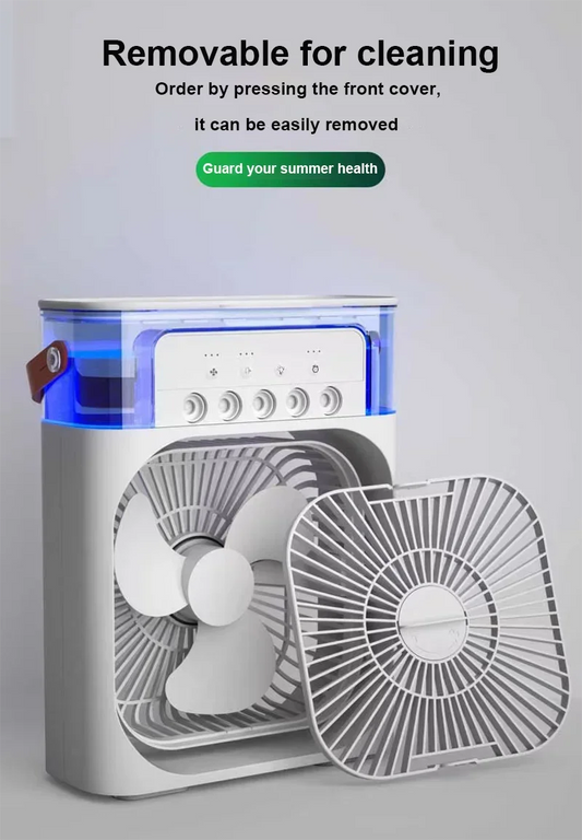 Portable Air Conditioner Fan Mini Evaporative Air Cooler with 7 Colors LED Light 1/2/3 H Timer 3 Wind Speeds and 3 Spray Modes