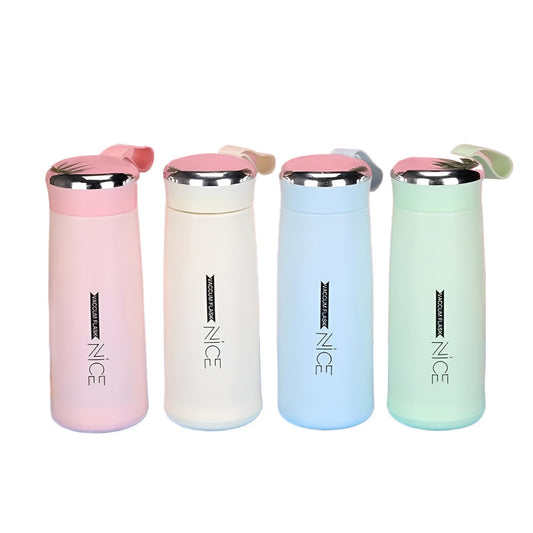 Premium NICE 400ml Glass Water Bottle - Insulated for Ultimate Freshness - Perfect for School, Gym, and Office Use
